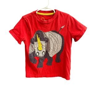 Mini Boden T-Shirt Applique Rhinoceros Unisex 100% Cotton Size 4-5Y